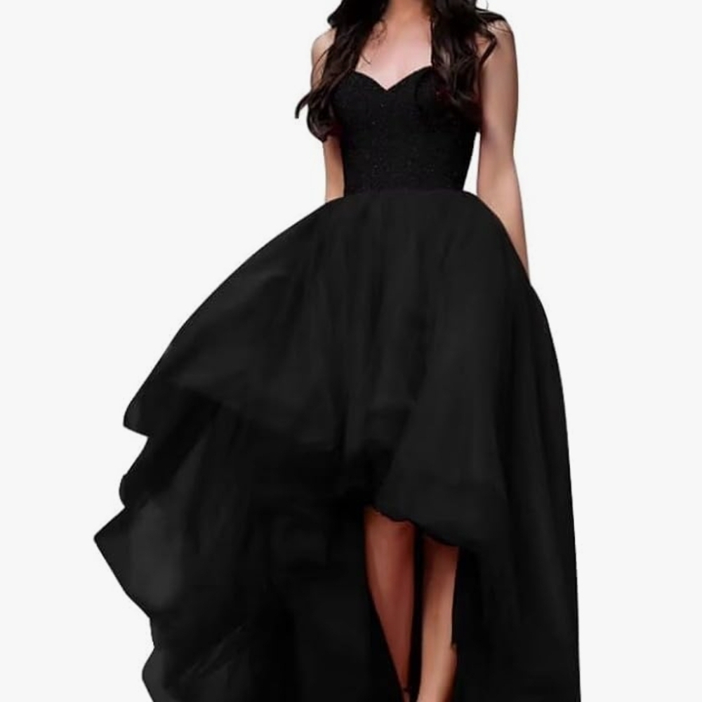 Bespoke Black High-Low Strapless Dress NEW, NEVER WORN!